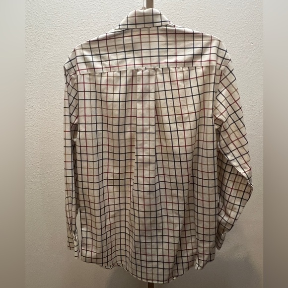 Orvis Casual Buttoned Down Shirt Cream Red Black Size Small - Picture 7 of 7